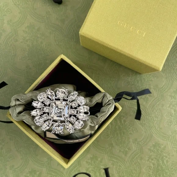 Gucci | Accessories | New Gucci Crystal Interlocking G Hair  display picture 3